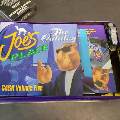 LOT 128: Vintage Advertising Smoking Joes Camel Tin/Lighter/Matches & Death Cigarettes