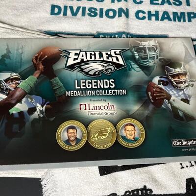 LOT 201: Eagles Collectibles and Cards - Signed Min-Football & More