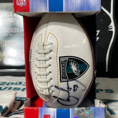 LOT 201: Eagles Collectibles and Cards - Signed Min-Football & More