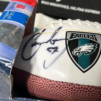 LOT 201: Eagles Collectibles and Cards - Signed Min-Football & More