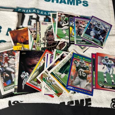 LOT 201: Eagles Collectibles and Cards - Signed Min-Football & More