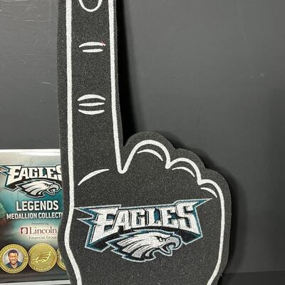 LOT 201: Eagles Collectibles and Cards - Signed Min-Football & More