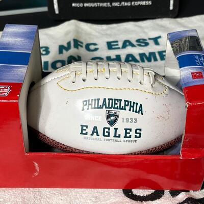 LOT 201: Eagles Collectibles and Cards - Signed Min-Football & More