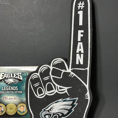 LOT 201: Eagles Collectibles and Cards - Signed Min-Football & More