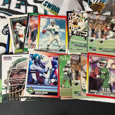 LOT 201: Eagles Collectibles and Cards - Signed Min-Football & More