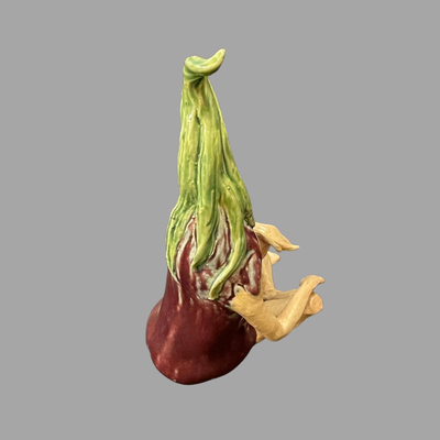 Susan Bergman Sitting Eggplant Sculpture - 8"