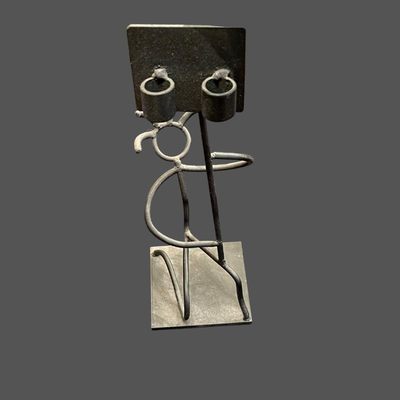 New Orleans Metal Artist (unknown) Flambeaux Carrier Sculpture - 14"