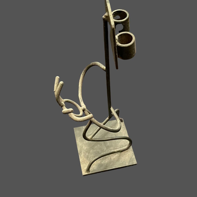 New Orleans Metal Artist (unknown) Flambeaux Carrier Sculpture - 14"