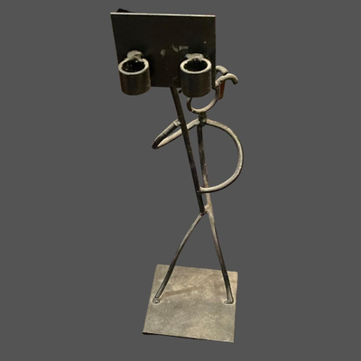 New Orleans Metal Sculpture Artist (unknown) - Flambeaux Carriers - 17"