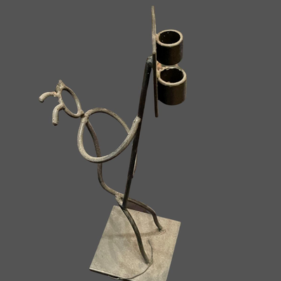 New Orleans Metal Sculpture Artist (unknown) - Flambeaux Carriers - 17"