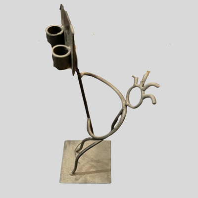 New Orleans Metal Artist (unknown) Sculpture of Flambeaux Carriers `16"