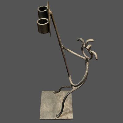 New Orleans Metal Artist (unknown) Sculpture of Flambeaux Carriers `16"
