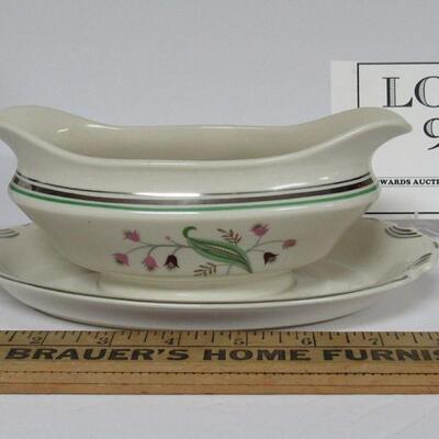 Vintage Coralbel Gravy Boat With Attached Underplate