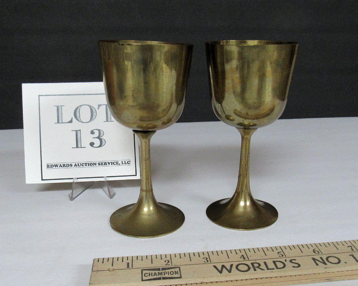 2 Older Brass Goblets | EstateSales.org