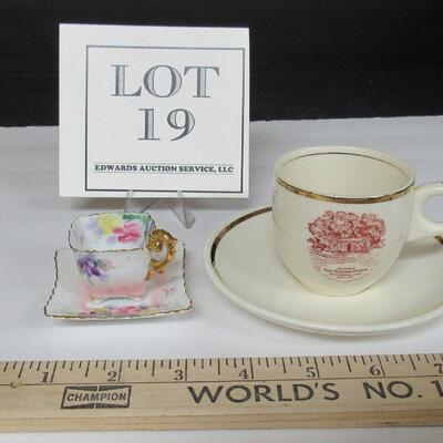 Miniature Floral Cup/Saucer and Demitasse Cup/Saucer Original Pony Express