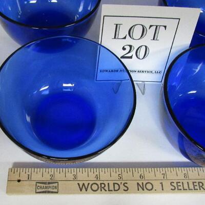 4 Matching Cobalt Blue Cereal Bowls