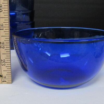 4 Matching Cobalt Blue Cereal Bowls