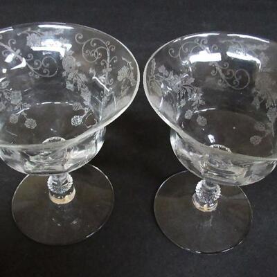 Vintage 1940s Cambridge Glass Co Sherberts, Elaine Pattern