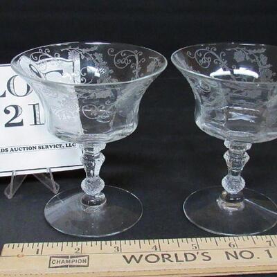 Vintage 1940s Cambridge Glass Co Sherberts, Elaine Pattern