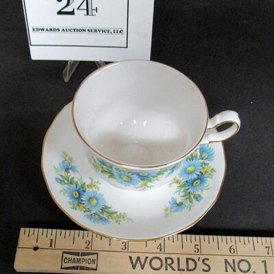 Vintage Queen Anne Bone China, England, Floral Cup/Saucer Set