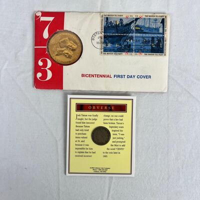 585  1883 Liberty Head 'V' No Cents Nickel Very Fine/ 1973 American Revolution Bicentennial Commemorative Medal Mint