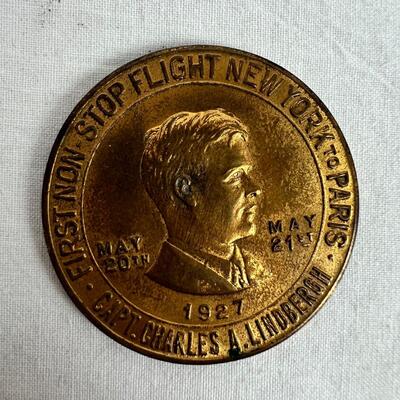 587  4 Major Varieties of 1960 Lincoln Cents P&D Mint/ 1970-S Proof Washington Quarter/ 1927 Lucky Lindberg Spirit of St. Louis Bronze...