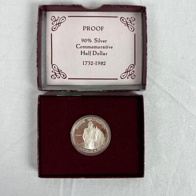 591  Proof 1732-1982 Commemorative Silver Half Dollar w/ COA