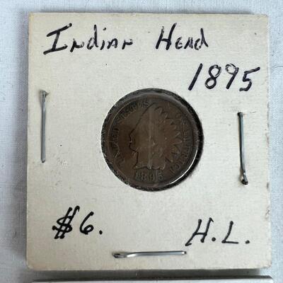 595  Circulated 1895, 1906, 1907 Indian Head Pennies/ Circulated 1941-S Quarter VG Condition/ Uncirculated 1965 Quarter