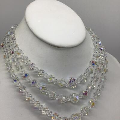 Gorgeous Vintage 3Tier Glass Beaded Necklace