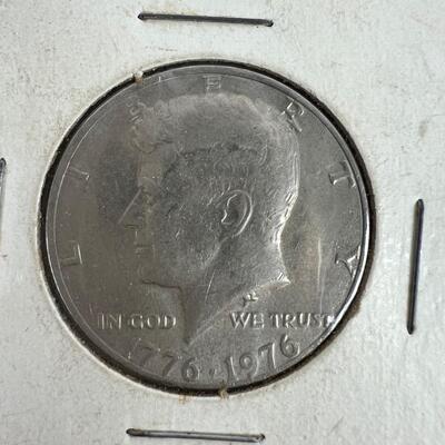 597  1913 Type Two Buffalo Nickel/ 1888, 1900 Indian Head Pennies/ 1776-1976 Kennedy Bicentennial Half Dollar