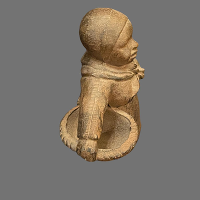 Cast Iron Woman Holding Basket