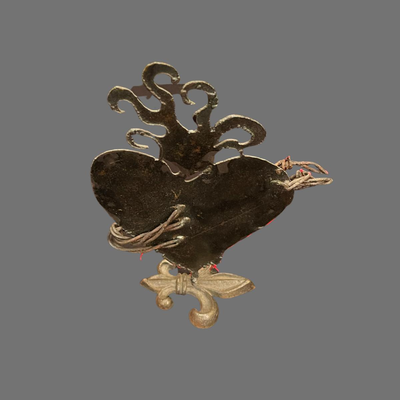 Metal Heart with Fleur de Lis Base - 10"