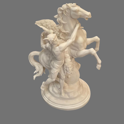 Perseus and Pegasus Alabaster Sculpture - 17"