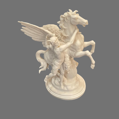 Perseus and Pegasus Alabaster Sculpture - 17"