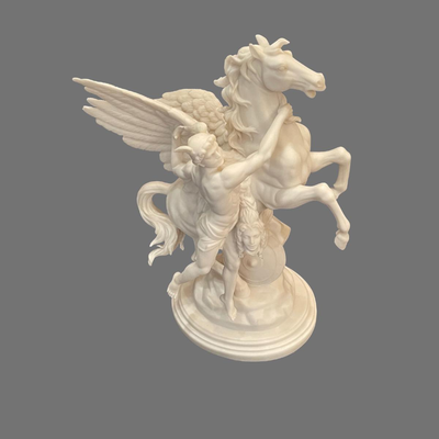 Perseus and Pegasus Alabaster Sculpture - 17"