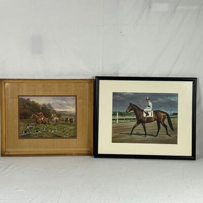 813 Set of Two Fox Hunting and Jim Slick Horse Framed Prints