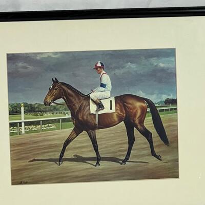 813 Set of Two Fox Hunting and Jim Slick Horse Framed Prints