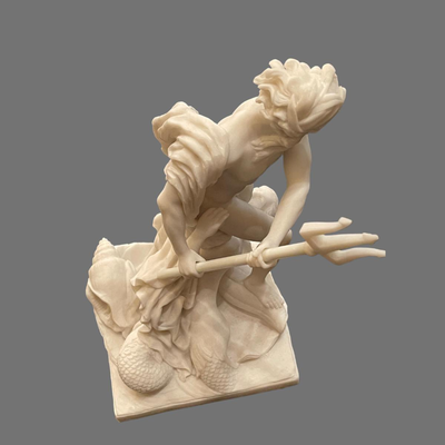 Neptune Calming the Waves Alabaster Sculpture - 12"