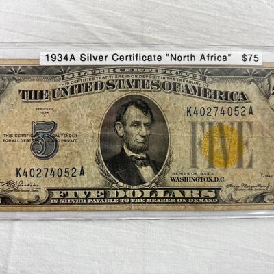 605  Series 1934-A WWII North Africa Silver Certificate Emergency Issued