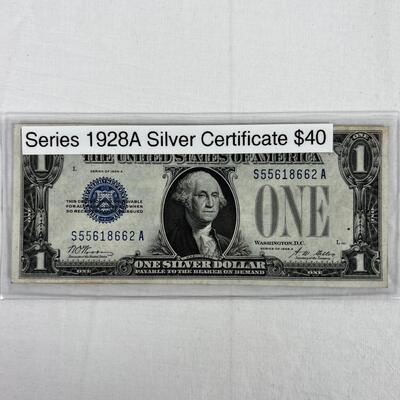 606  Series 1928-A Silver Certificate One Dollar Bill