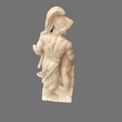 Menelaus Supporting the Body of Patroclus Alabaster Sculpture - 13"