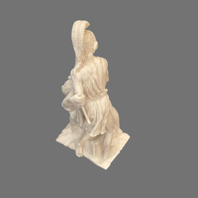 Menelaus Supporting the Body of Patroclus Alabaster Sculpture - 13"