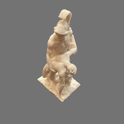 Menelaus Supporting the Body of Patroclus Alabaster Sculpture - 13"