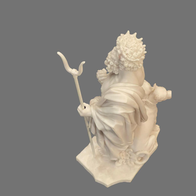 Hades Pluto God of the Underworld and Cerberus Alabaster Statue - 12"