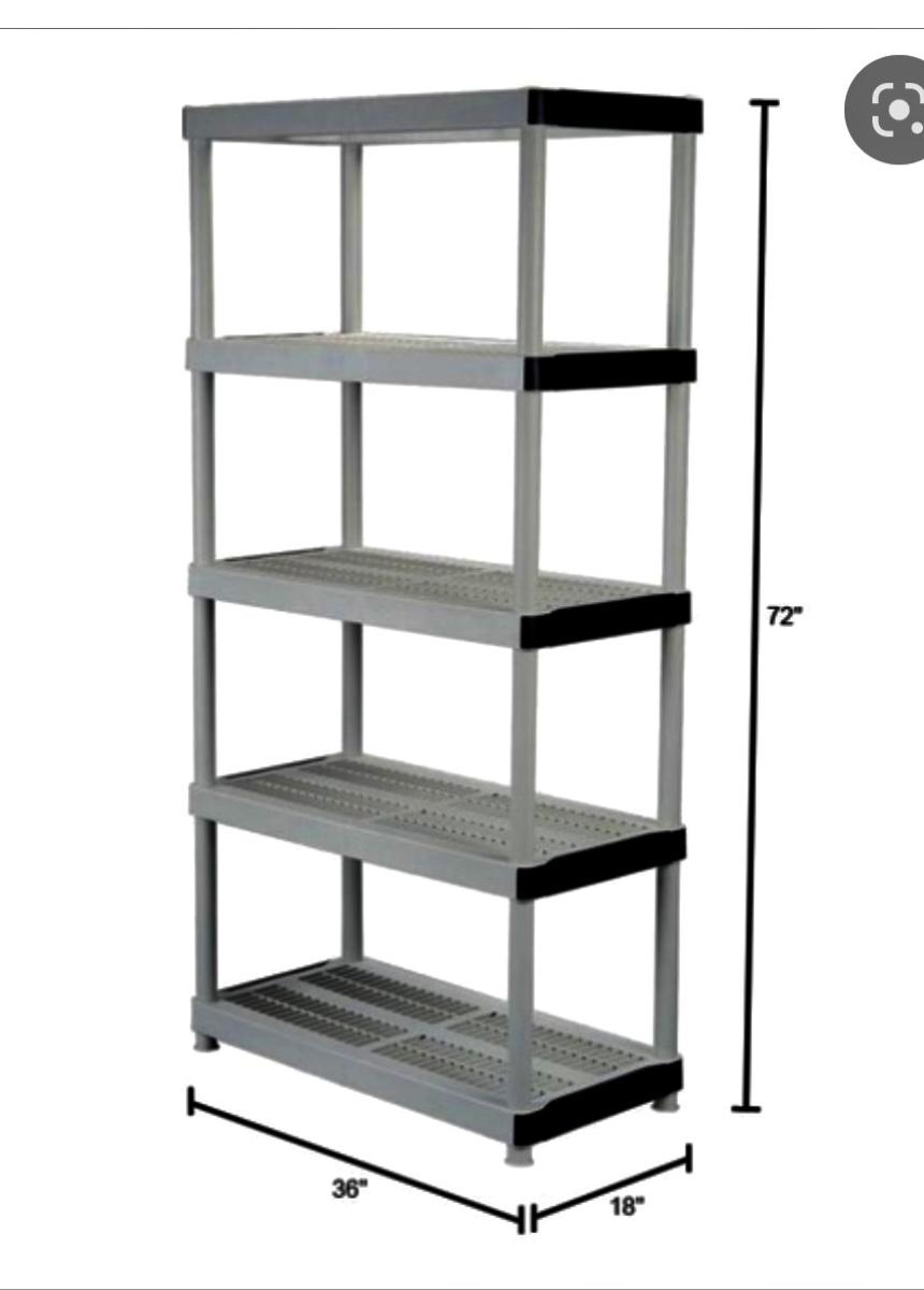5Shelf Plastic Ventilated Storage Shelving Unit Intertek Keter HDX 36