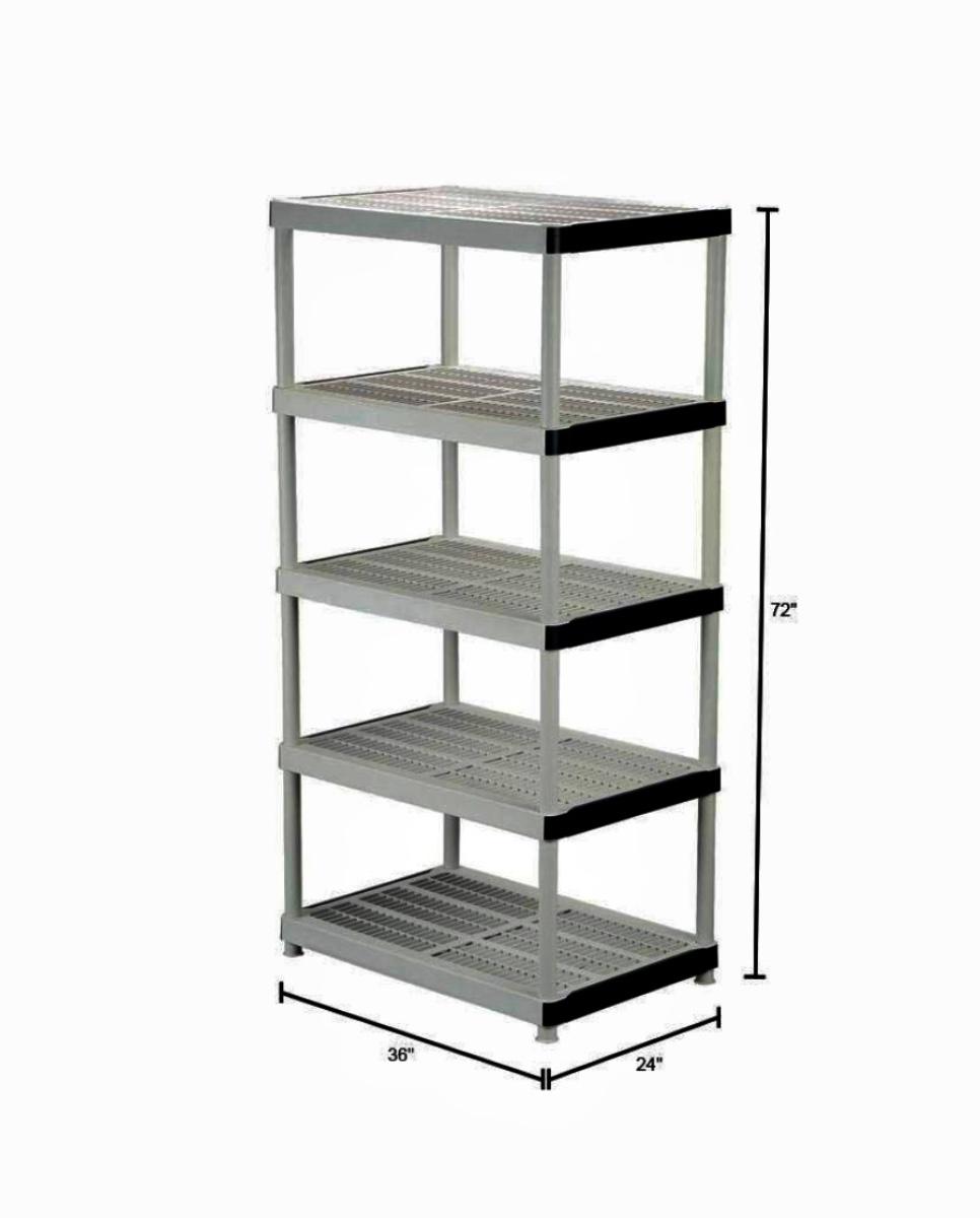 5Shelf Plastic Ventilated Storage Shelving Unit Intertek Keter HDX
