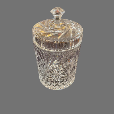 Vintage Toscany St. George Lead Crystal Biscuit Barrel - 12"
