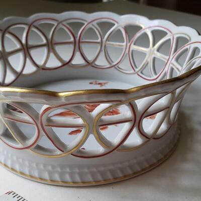 Herend Bowl dish with lattice