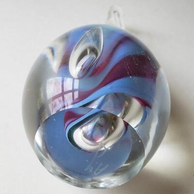 Glass paperweight signed A. Y.