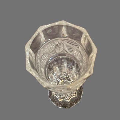 Bavarian Crystal Vase with Frosted Berry Design - 10"